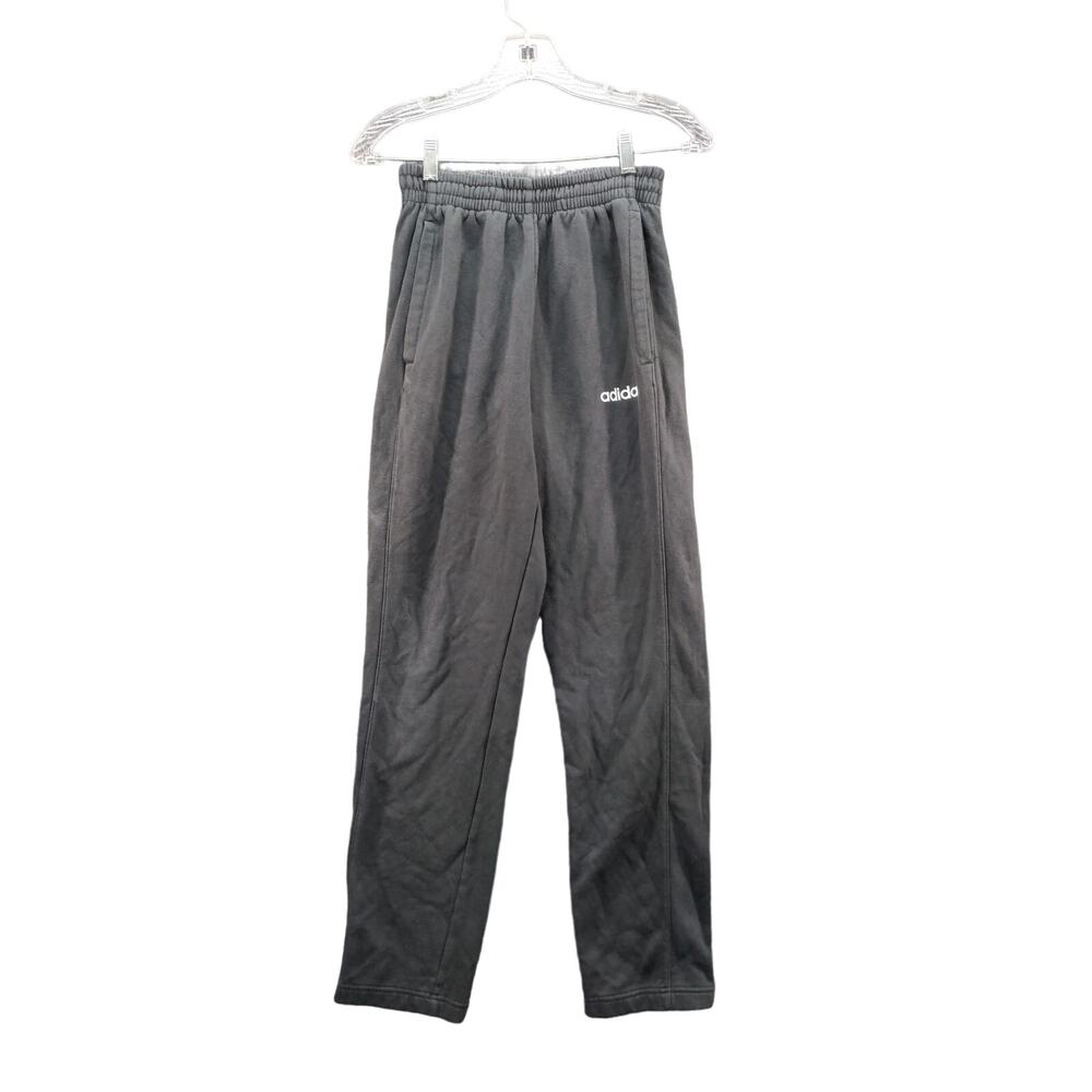 Adidas Sweatpants Size Small Gray Polycotton Blend Spell Out Logo